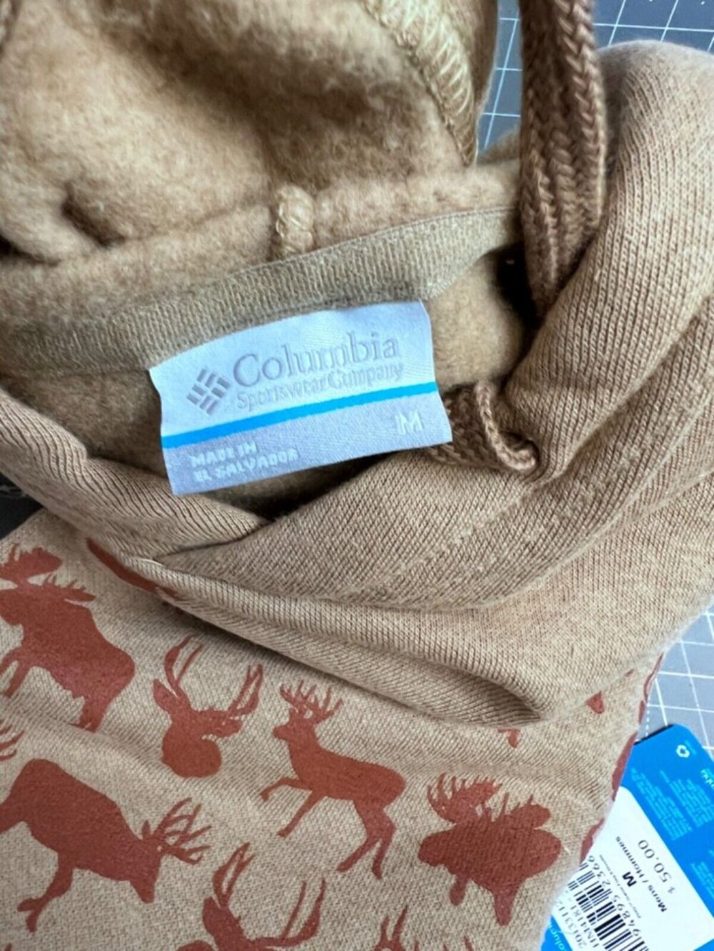 Columbia Men's PHG Game Flag II Hoodie, Sahara/Cordovan Big Game Flag Sz. M - Picture 7 of 11